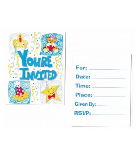 1st Birthday Blue Party Invitations with Envelopes (8ct)