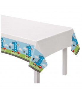 On The Road 1st Birthday Plastic Tablecover (1ct)