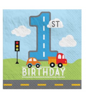 On The Road 1st Birthday Small Napkins (16ct)