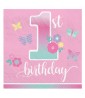 Butterfly Garden 1st Birthday Lunch Napkins (16ct)
