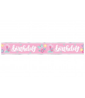 Butterfly Garden 1st Birthday Foil Banner (1ct)