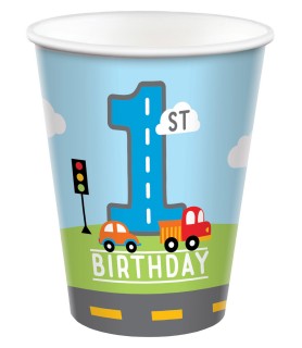 On The Road 1st Birthday 9 oz Paper Cups (8ct)