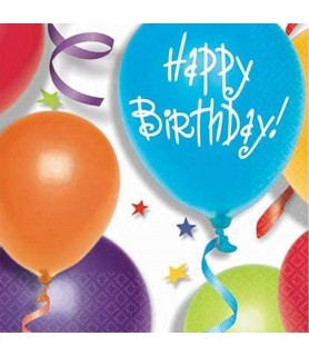 Happy Birthday 'Balloon & Stars Happy Birthday' Small Napkins (16ct)