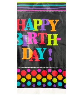 Happy Birthday 'Party On Celebration' Plastic Tablecover (1ct)