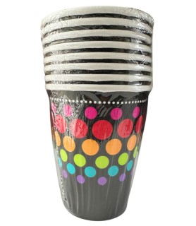 Happy Birthday 'Party On' 9oz Paper Cups (8ct)