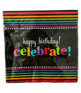 Happy Birthday 'Party On Celebration' Small Napkins (16ct)