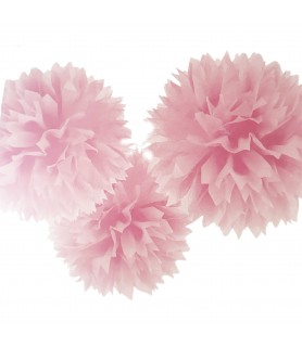 Baby Pink Fluffy Hanging Decorations (3pcs)