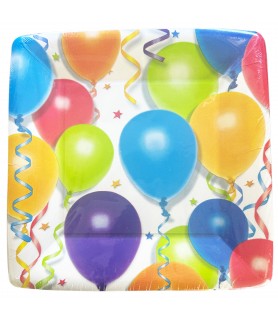 Happy Birthday 'Balloon & Stars' Large Paper Plates (8ct)