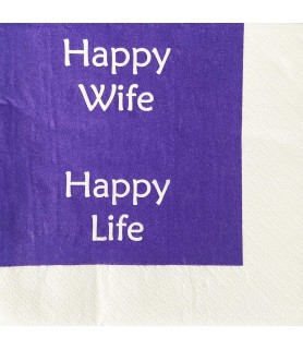 Adult Birthday 'Happy Wife Happy Life' Small Napkins (24ct)