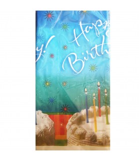 Happy Birthday 'Sparkle Wishes' Plastic Tablecover (1ct)