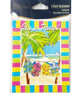 Summer 'Hang Loose' Party Invitations With Envelopes (8ct)