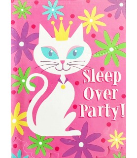 Party Cats Sleep Over Invitations w/ Envelopes (8ct)