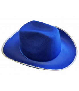 Blue Felt Cowboy Hat Costume Accessory (Plain,1ct)