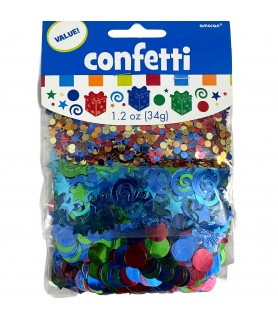 Happy Birthday 'Blue Presents' Confetti (3 types)