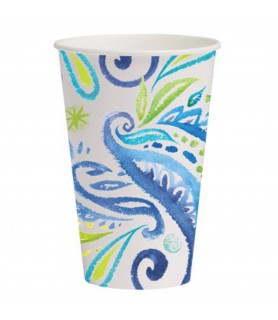 Floral 'Peacock Paisley' 12oz Paper Cups (8ct)