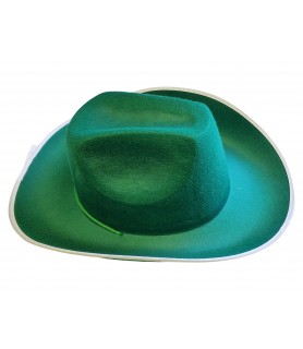 Green Felt Cowboy Hat Costume Accessory (Plain,1ct)