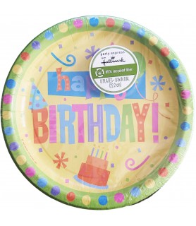 Happy Birthday 'Fun Dots' Large Paper Plates (8ct)