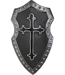 Medieval Black Cross Plastic Shield (1ct)