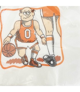 Adult Birthday Vintage 'Orange Basketball' Small Napkins (20ct)