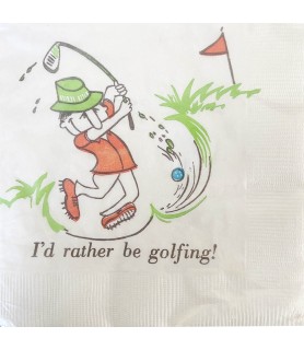 Adult Birthday Vintage 'I'd Rather Be Golfing' Small Napkins (16ct)