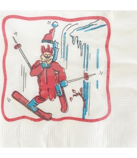 Adult Birthday Vintage 'Ski Fun' Small Napkins (20ct)