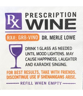 Adult Birthday 'Prescription Wine' Small Napkins (25ct)