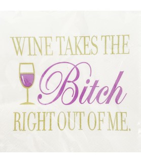 Adult Birthday 'Wine Takes The Bitch Right Out Of Me' Small Napkins (25ct)