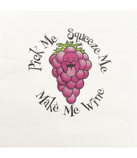 Adult Birthday 'Pick Me Squeeze Me Make Me Wine' Small Napkins (25ct)