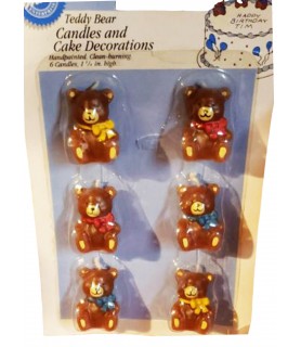 Wilton Vintage 'Teddy Bear' Birthday Cake Candles (6ct)