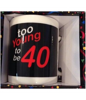 Reusable Keepsake 'To Young To Be 40' Glass Coffee Cup  (1ct)