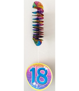 Happy 18th Birthday 'Stars and Swirls' Foil Hanging  Decorations (3pc)