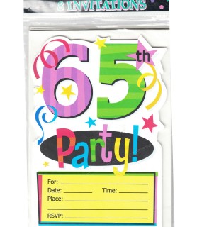 65th Birthday Party Invitations With Envelopes (8ct)