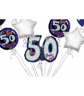 Big 50 Foil Mylar Balloon Bouquet (5ct)
