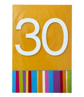 Happy Birthday 'Stripes' 30th Birthday Invitations w/ Envelopes (8ct)