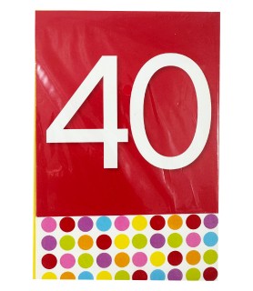 Happy Birthday 'Dots' 40th Birthday Invitations w/ Envelopes (8ct)