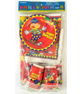Happy Birthday 'Clown' Vintage 1989 Party Pak For 8 (25pc)