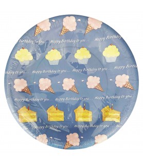 Happy Birthday To You Vintage Large Paper Plates (8ct)