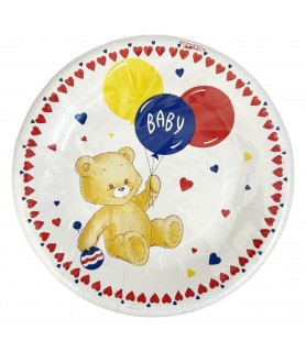Baby Shower Vintage 'Bear And Balloons' Small Paper Plates (10ct)