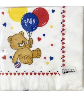 Baby Shower Vintage 'Bear And Balloons' Small Napkins (20ct)
