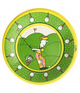 Adult Birthday Vintage 'Just Golfing' Large Paper Plates (8ct)