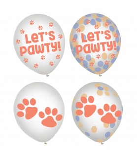 Pawsome Party Confetti Latex Balloons (6ct)