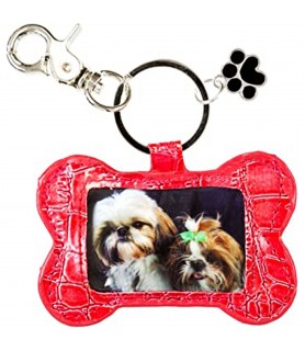 Doggy 'Red' Photo Holder Keychain / Favor (1ct)