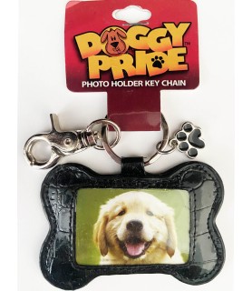 Doggy 'Dark Brown' Photo Holder Keychain / Favor (1ct)