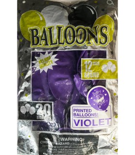 Baby Shower 'Baby Carriage' Violet Latex Balloons (20ct)