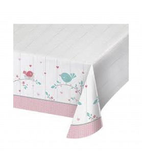Baby Shower 'Hello Baby Girl' Plastic Tablecover (1ct)