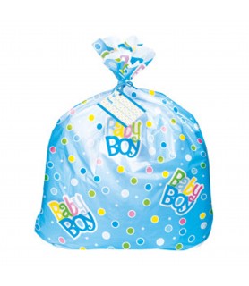 Baby Shower 'Polka Dots Blue' Jumbo Plastic Gift Bag (1ct)