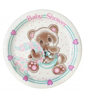  Baby Shower Vintage 'Cuddles' Small Paper Plates (8ct)