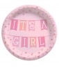 Baby Shower Pink 'It's a Girl' Large Paper Plates (8ct)