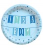 Baby Shower Blue 'It's a Boy' Large Paper Plates (8ct)