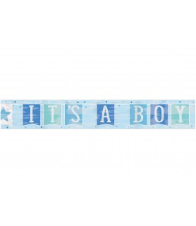 Baby Shower Blue 'It's a Boy' Foil Banner (1ct)